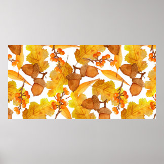 Poster padrão sem costura desenhado manualmente pela aqua