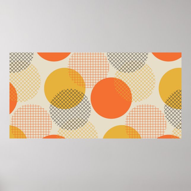 Poster Padrão sem costura do círculo geométrico (Frente)