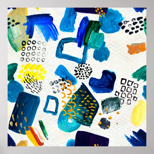 Poster Padrão sem costura feito por traçados desenhados à (Frente)