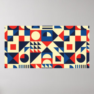 Poster Padrão sem costura geométrico do século do médio -