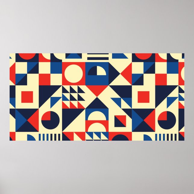 Poster Padrão sem costura geométrico do século do médio - (Frente)