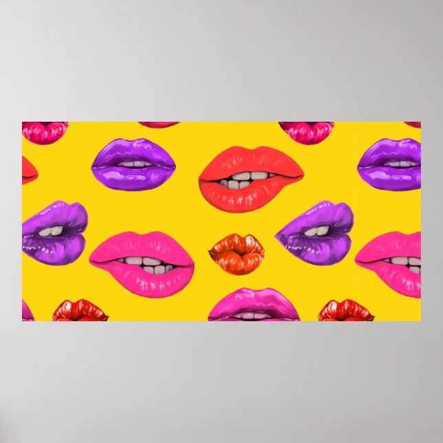 Poster Padrão sem costura no estilo do anos 80, glamour c (Frente)