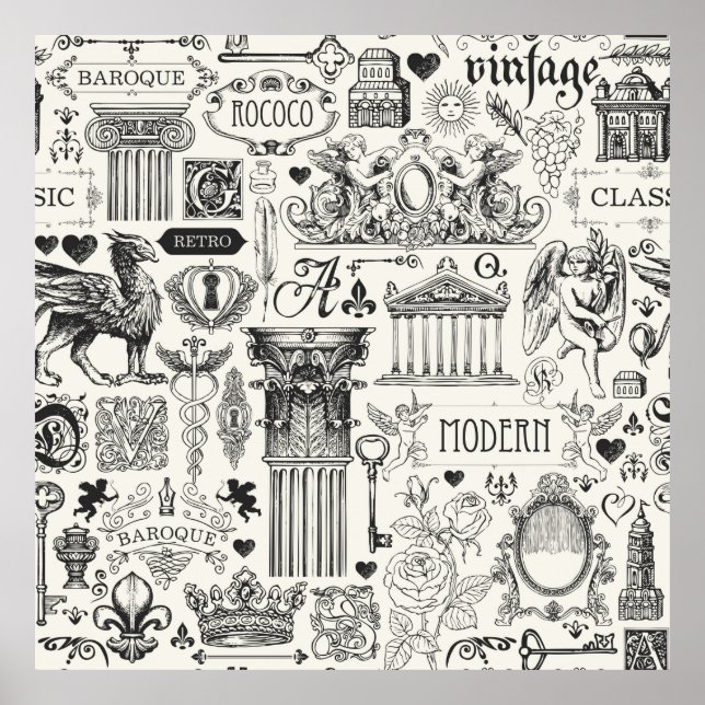 Poster padrão sem descontinuidades de abstrato no tema da (Frente)