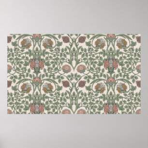 Poster Padrão sem descontinuidades de vintagem floral. Vi