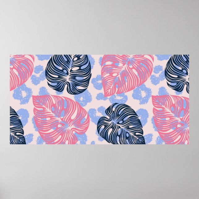 Poster Padrão sem soldadura da selva selvagem, fundo com  (Frente)