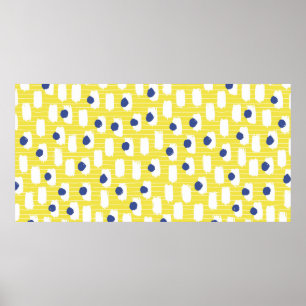 Poster Padrão sem soldadura do traçado do pincel desenh