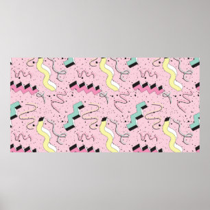 Poster Padrão sem soldadura no estilo brilhante de retro