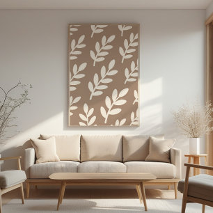 Pôster Padrão Silhouette Folha - Zen Mínimo Wall Art