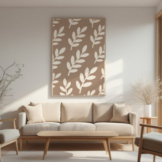 Pôster Padrão Silhouette Folha - Zen Mínimo Wall Art