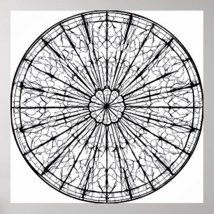 Poster Padrão Simétrico Intricado: Mandala Radial