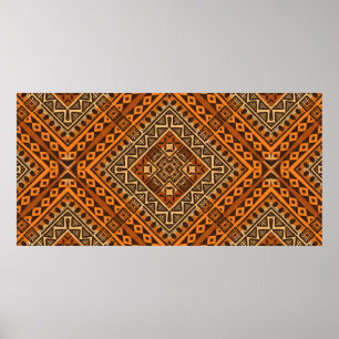 Poster Padrão têxtil étnico tribal estilo africano