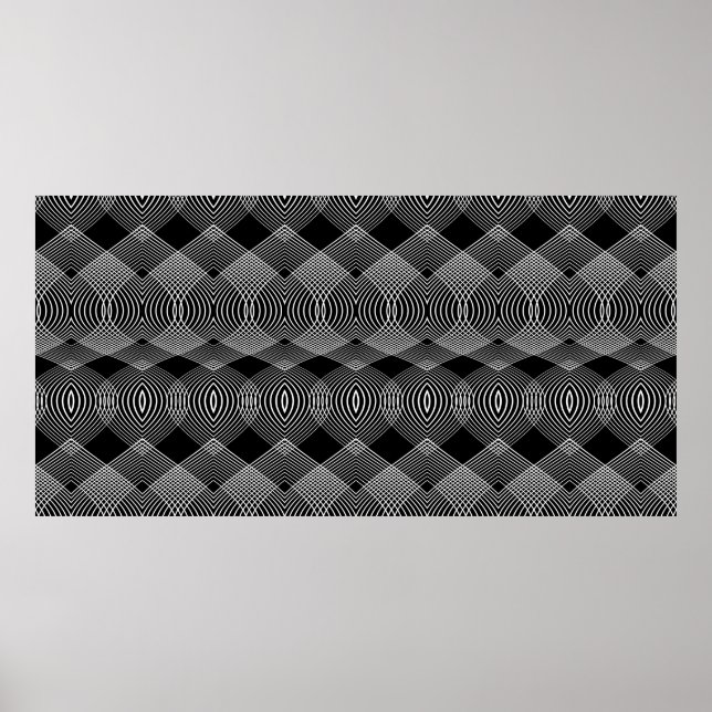 Poster Padrão texturizado de linhas monocromáticas sem co (Frente)