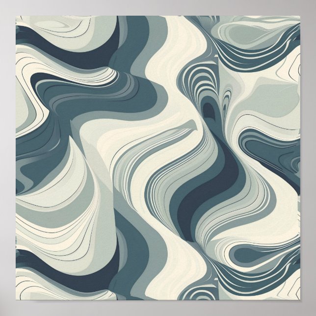 Poster Padrão Topográfico de Abstrato com Título (Frente)