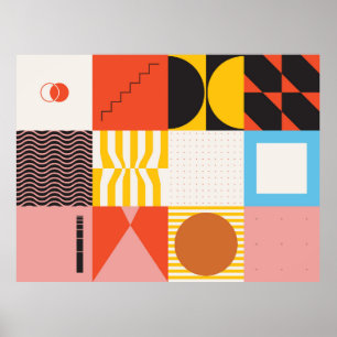 Poster Padrão trabalho de arte do Neo Modernismo feito co