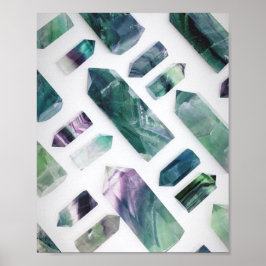 Poster Padrão Trendy Cute Green Fluorite Crystal Stone