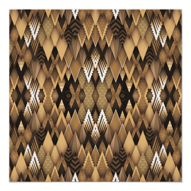 PÔSTER PADRÃO TRIANGULAR RUSTICO TRIBAL (Frente)