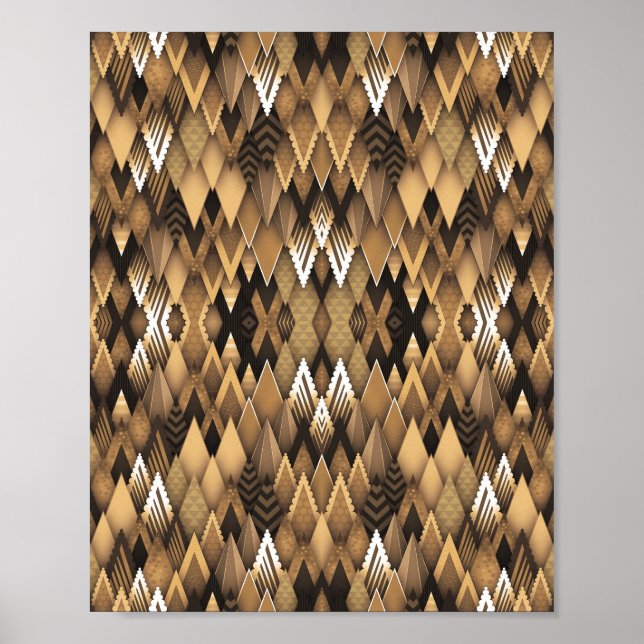 POSTER PADRÃO TRIANGULAR RÚSTICO TRIBAL (Frente)