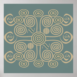 Poster padrão tribal africano abstrato