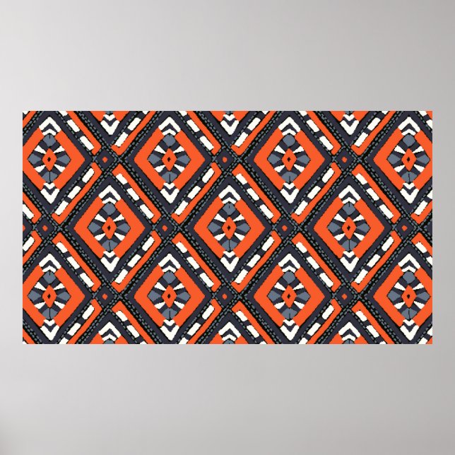 Poster Padrão tribal colorido sem costura (Frente)