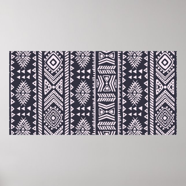Poster Padrão tribal de ilustração contínua (Frente)