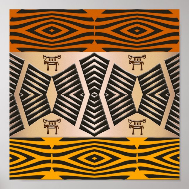 Pôster padrão tribal étnico africano (Frente)
