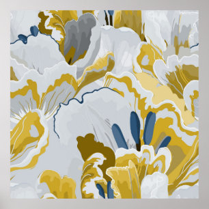 Poster padrão uniforme de abstrato. Cinzas leves, amarela