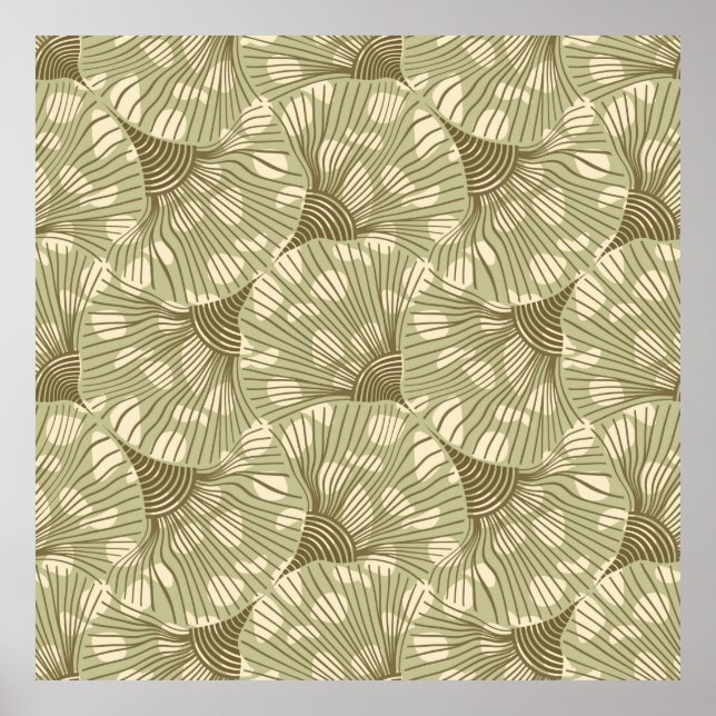 Poster padrão uniforme de plantas abstrato spotts. (Frente)