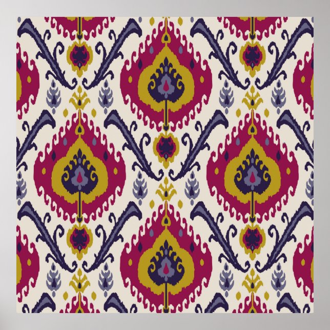 Poster Padrão uniforme Ikat Padrões tradicionais (Frente)