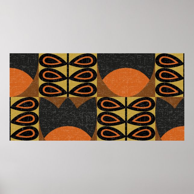 Poster padrão uniforme no estilo de design escandinavo. R (Frente)