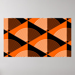 Poster Padrão uniforme no estilo japonês com triângulo