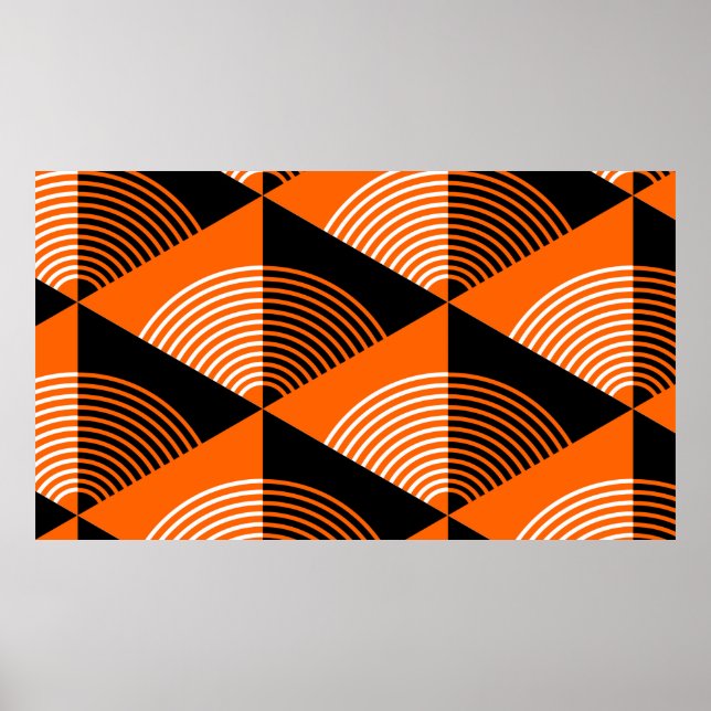 Poster Padrão uniforme no estilo japonês com triângulos e (Frente)