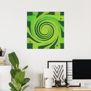 Poster Padrão Verde do Twirl Me
