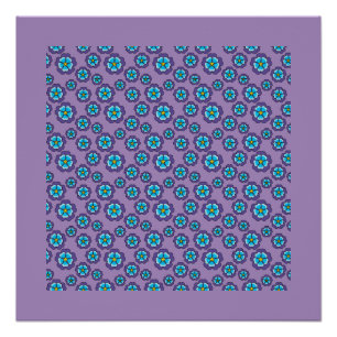 Pôster Padrão Violet Blue Flowers