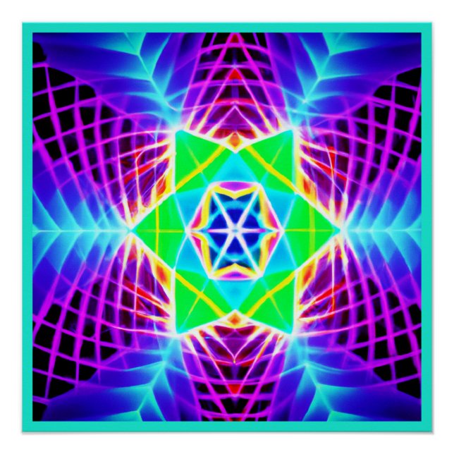 Pôster Padrão vívido colorido (Frente)