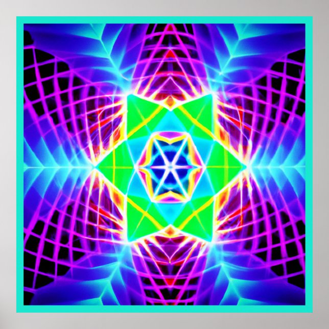 Poster Padrão vívido colorido (Frente)