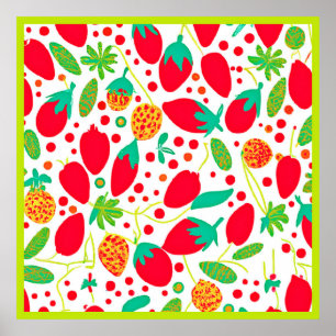 Poster Padrão vívido de paleta frutífero