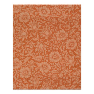 Pôster Padrão William Morris Mallow: Floral Terracota