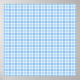 Poster Padrão Xadrez Azul Branco