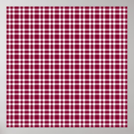 Poster Padrão Xadrez Branco Burgundy