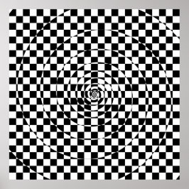 Poster Padrão Xadrez Espiral Logarítmica