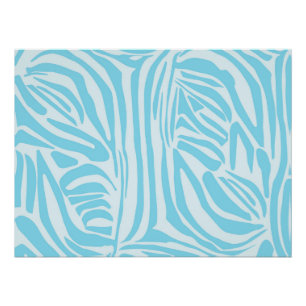Pôster Padrão Zebra Azul