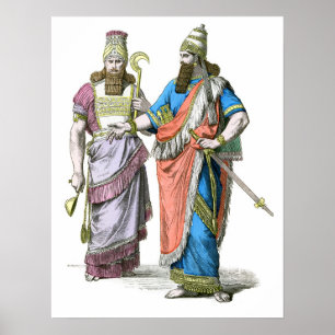 Pôster Padre alto e rei Assyrian