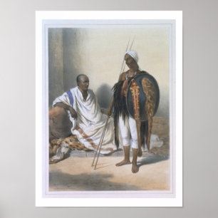 Pôster Padre e guerreiro Abyssinian, ilustração de '