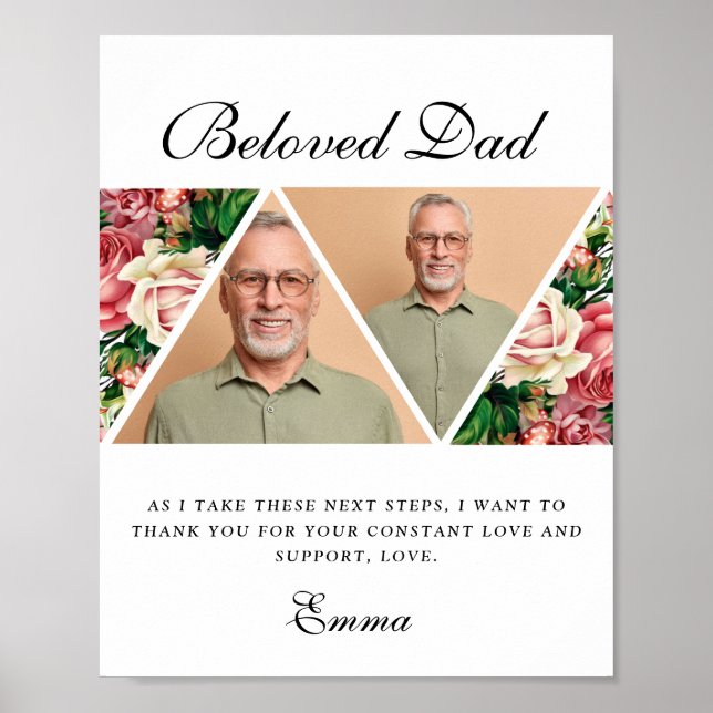 Poster Padre Elegante da Noiva presente Obrigado presente (Frente)