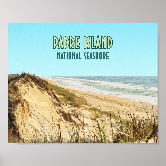 Poster Padre Island National Seashore Texas (Frente)