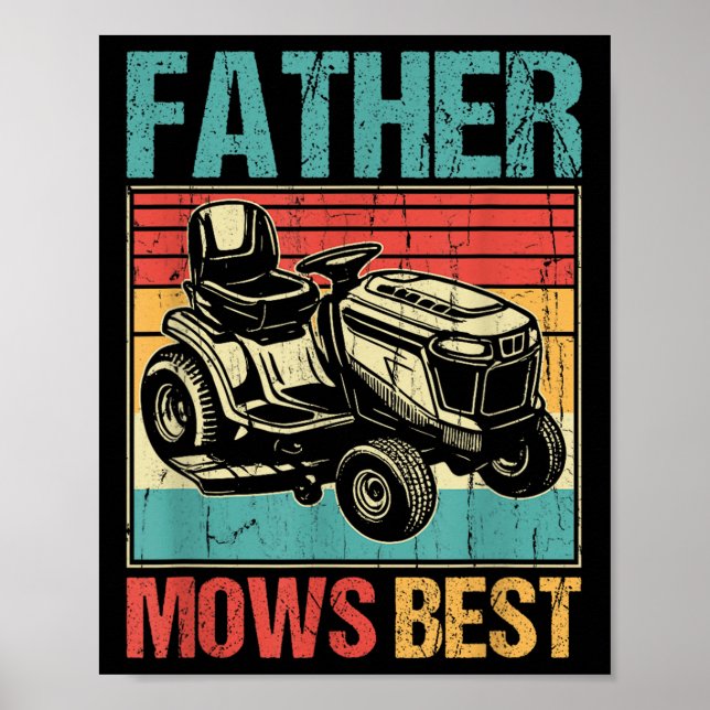 Poster Padre Mows Best, Pai de lavanderia, trabalho engra (Frente)