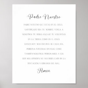 Poster Padre Nuestro - Oração Espanhola