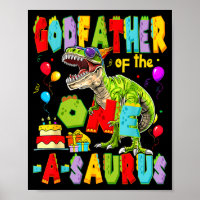Padrinho do menino de um ano do one-a-saurus