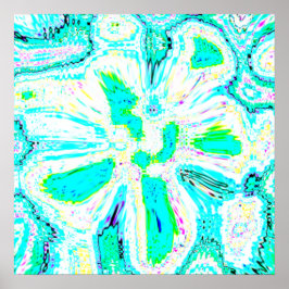 Poster Padrões Abstrato Verde Azul Teal Coloridos Bonito