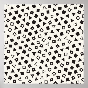 Poster Padrões caóticos. Geom espalhado aleatoriamente